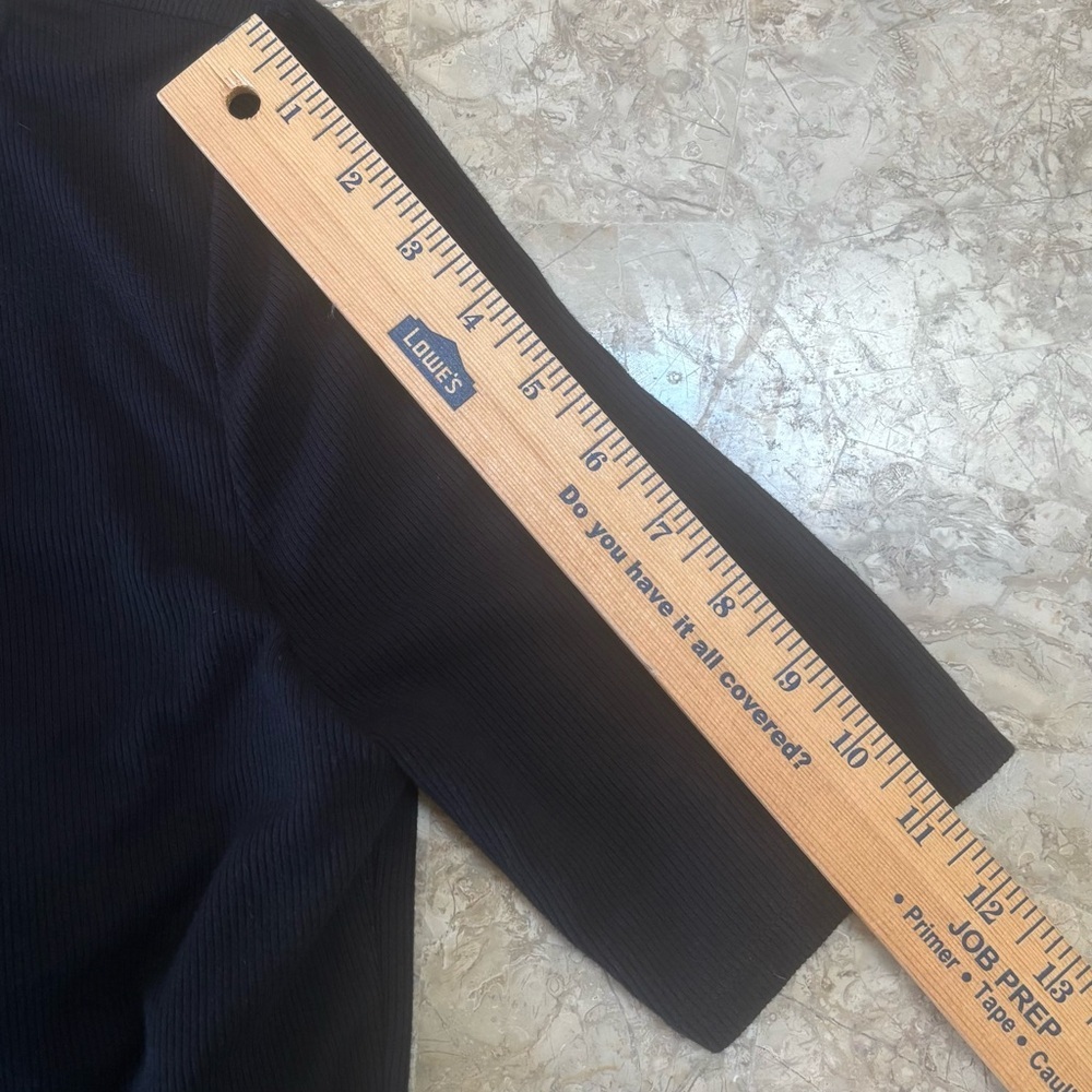 Soma Body Rib Crew Neck 3/4 Sleeve Tee w/ Interior Bra Black Size M - Picture 8 of 9